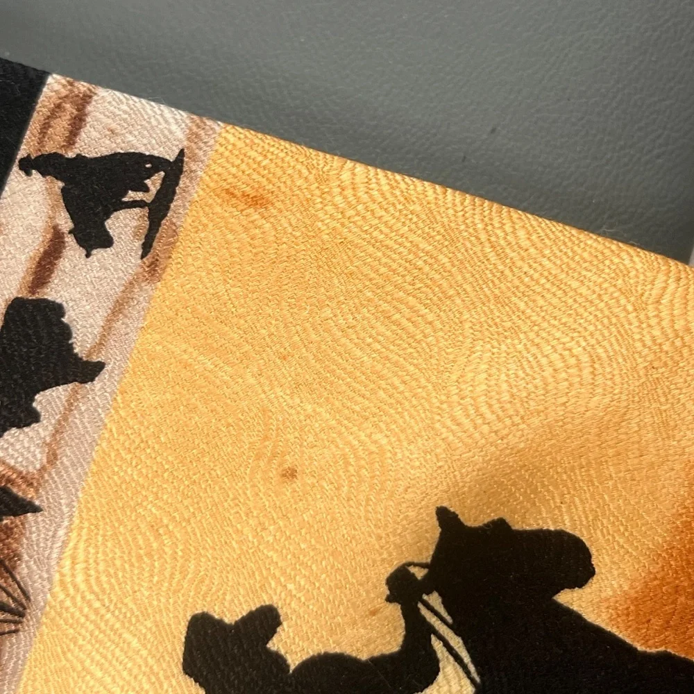 Limited Edition - Rockmount Mens Trail Riders Silhouette Silk Tie Gold